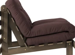 Canapé-lit en pin carob brown et tissu marron 90 x 200 cm Roots - Karup Design