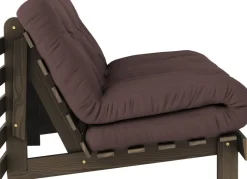 Canapé-lit en pin carob brown et tissu marron 160 x 200 cm Roots - Karup Design