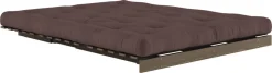 Canapé-lit en pin carob brown et tissu marron 160 x 200 cm Roots - Karup Design