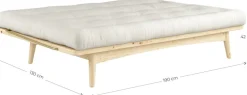 Canapé-lit en pin clair et coton et lin 196x105x90cm Folk - Karup Design