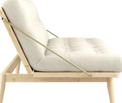 Canapé-lit en pin clair et coton et lin 196x105x90cm Folk - Karup Design