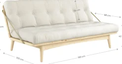 Canapé-lit en pin clair et coton natural 196x105x90cm Folk - Karup Design