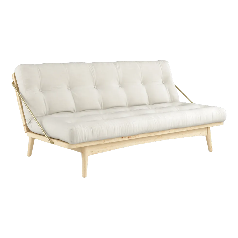 Canapé-lit en pin clair et coton natural 196x105x90cm Folk - Karup Design