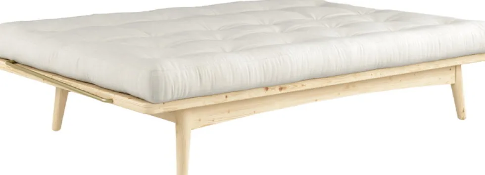 Canapé-lit en pin clair et coton natural 196x105x90cm Folk - Karup Design