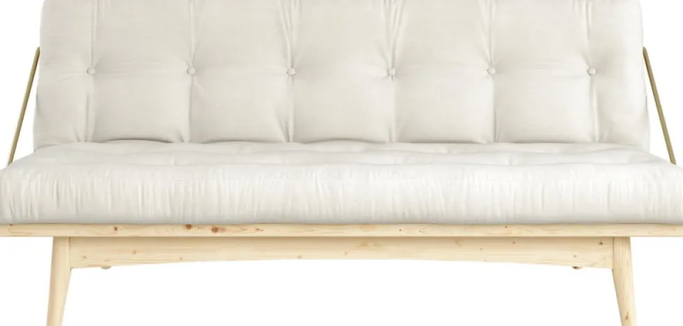 Canapé-lit en pin clair et coton natural 196x105x90cm Folk - Karup Design