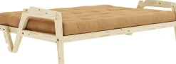 Canapé-lit en pin clair et tissu marron fudge Grab - Karup Design