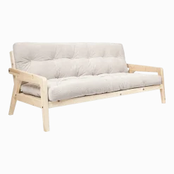 Canapé-lit en velours cotelé ivoire Grab - Karup Design