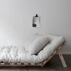 Canapé-lit gris en pin massif Roots 140 - Karup Design