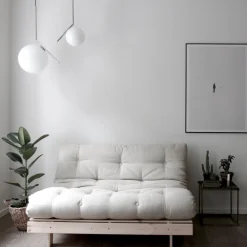 Canapé-lit gris foncé en pin massif Roots 140 - Karup Design