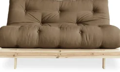 Canapé-lit marron en pin massif Roots 140 - Karup Design