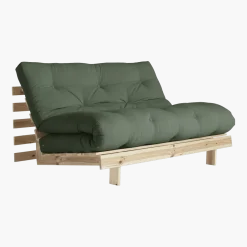 Canapé-lit vert clair en pin massif Roots 140 - Karup Design