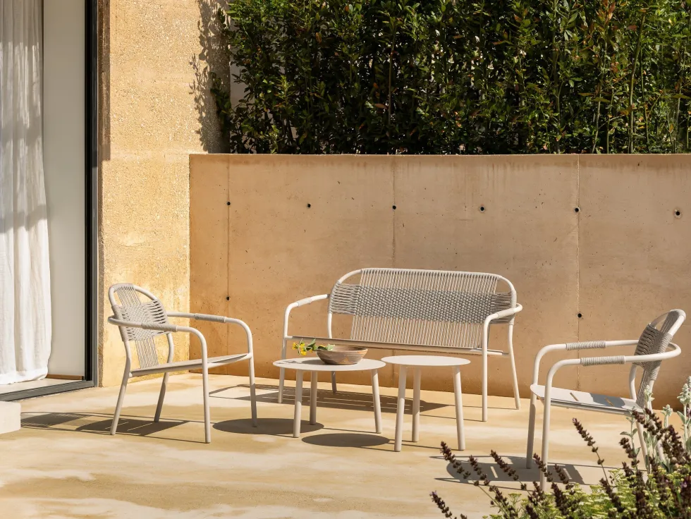 Canapé lounge en aluminium et cordes dune blanche Cleo - Vincent Sheppard