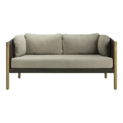 Canapé lounge en teck et corde anthracite 2,5 places Lento - Vincent Sheppard