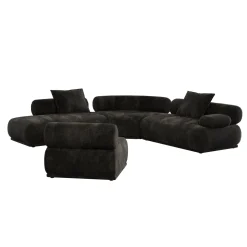 Canapé modulable côté droit en tissu marron foncé 7,5 places Rembrandt - Zuiver