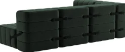 Canapé modulable d'angle en tissu dama vert foncé 238x170x68cm Curt - Ambivalenz