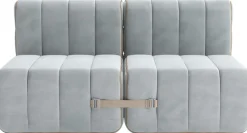 Canapé modulable 2 places en velours barcelone bleu clair 136x102x68cm Curt - Ambivalenz