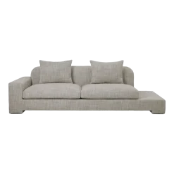 Canapé 2 places angle gauche en polyester beige melange Bay - Broste Copenhagen