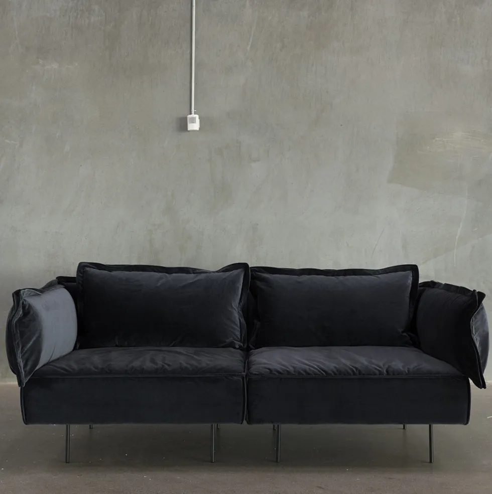 Canapé 2 places anthracite Velvet - HANDVÄRK