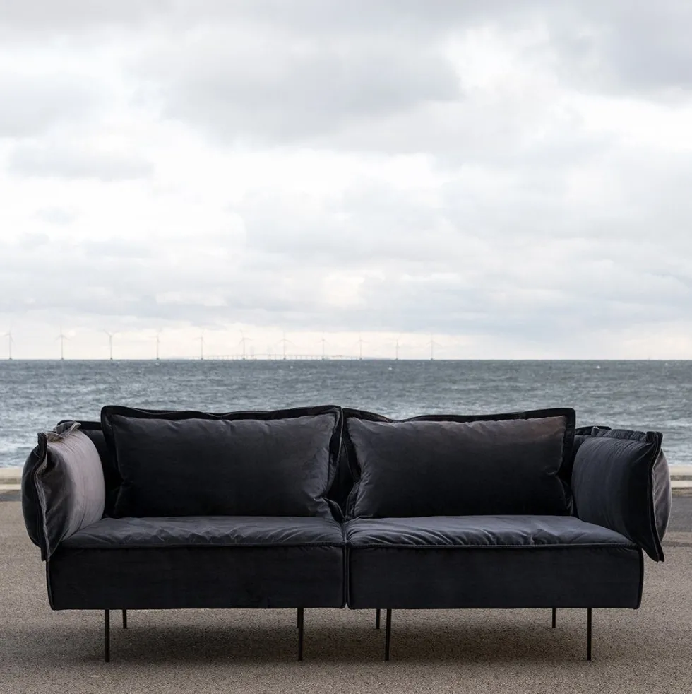 Canapé 2 places anthracite Velvet - HANDVÄRK