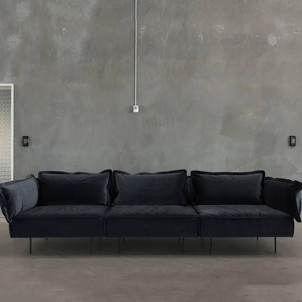 Canapé 3 places anthracite Velvet - HANDVÄRK