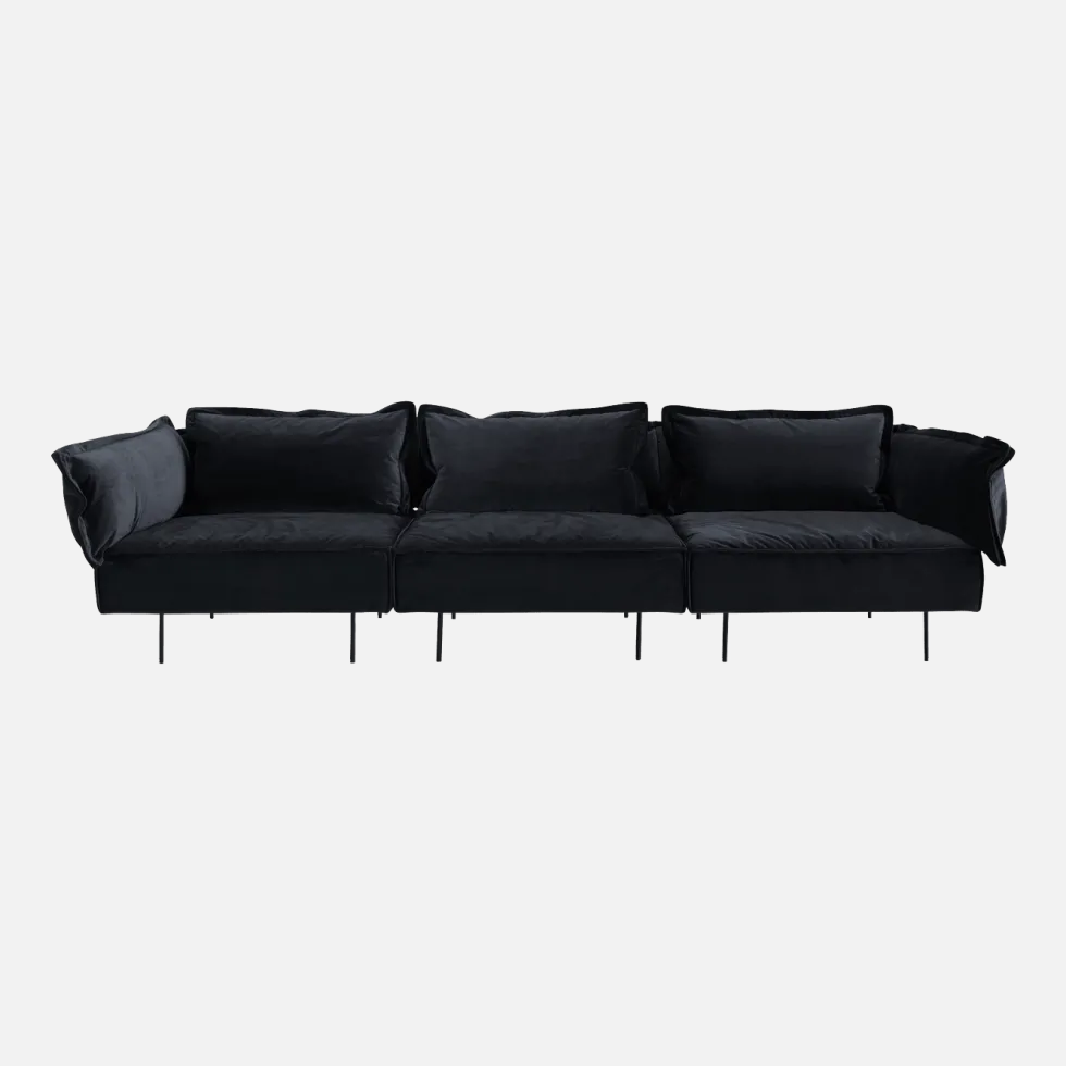 Canapé 3 places anthracite Velvet - HANDVÄRK