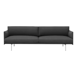 Canapé 3 places base en aluminium noir et tissu remix 163 Outline - Muuto