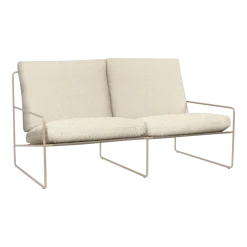 Canapé 2 places d'extérieur en acier et tissu beige 156x85x79cm Desert 1 - Ferm living
