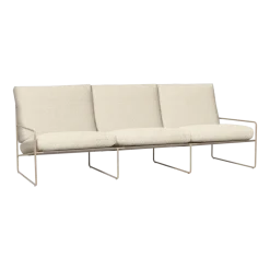 Canapé 3 places d'extérieur en acier et tissu beige 233x85x79cm Desert 1 - Ferm living