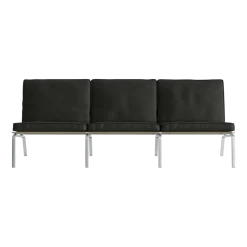 Canapé 3 places en acier et cuir anthracite Man - NORR11