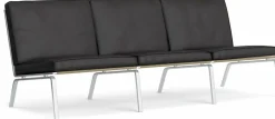 Canapé 3 places en acier et cuir anthracite Man - NORR11