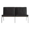 Canapé 2 places en acier et cuir anthracite Man - NORR11