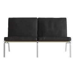 Canapé 2 places en acier et cuir anthracite Man - NORR11
