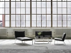 Canapé 2 places en acier et cuir anthracite Man - NORR11