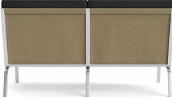 Canapé 2 places en acier et cuir anthracite Man - NORR11