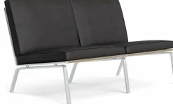 Canapé 2 places en acier et cuir anthracite Man - NORR11