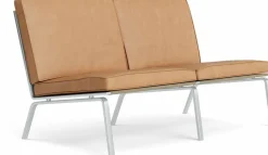 Canapé 2 places en acier et cuir camel Man - NORR11