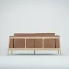Canapé 2 places en chêne et cuir whisky Fawn - Gazzda