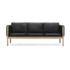 Canapé 3 places en chêne huilé et assise en cuir thor 301 195cm CH163 - Carl Hansen & Søn