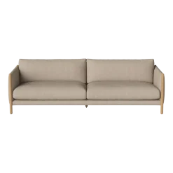 Canapé 3 places en chêne huilé et tissu en lin beige pure Hayden - Bolia