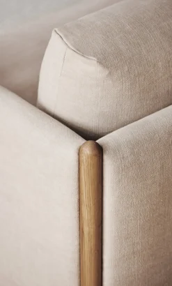 Canapé 3 places en chêne huilé et tissu en lin beige pure Hayden - Bolia
