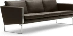 Canapé 3 places en cuir thor 306 et pieds en acier inoxydable 219cm CH103 - Carl Hansen & Søn