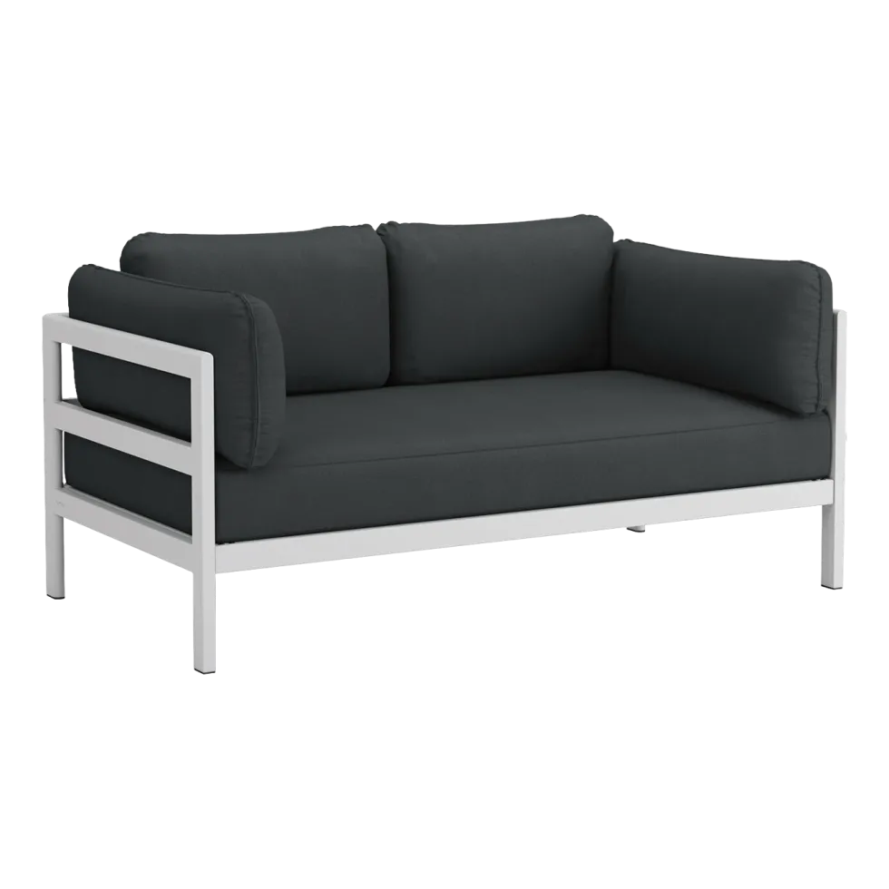 Canapé 2 places en métal gris austral et tissu gris ardoise Easy - Tiptoe