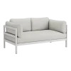Canapé 2 places en métal gris austral et tissu gris chiné Easy - Tiptoe