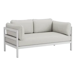 Canapé 2 places en métal gris austral et tissu gris chiné Easy - Tiptoe