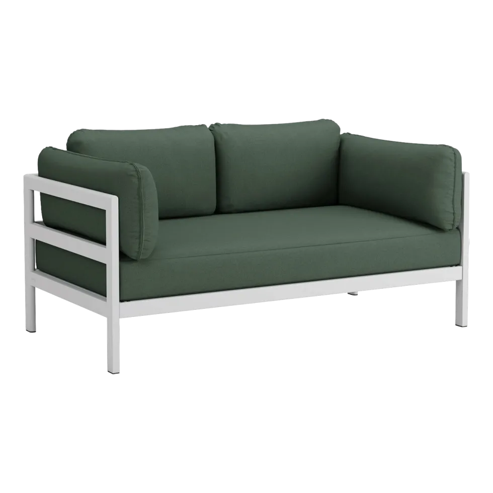 Canapé 2 places en métal gris austral et tissu vert Easy - Tiptoe