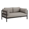 Canapé 2 places en métal noir et tissu beige Easy - Tiptoe
