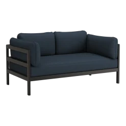 Canapé 2 places en métal noir et tissu bleu nuit Easy - Tiptoe