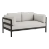 Canapé 2 places en métal noir et tissu gris chiné Easy - Tiptoe