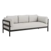 Canapé 3 places en métal noir et tissu gris chiné Easy - Tiptoe