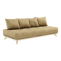 Canapé 2 places en pin et matelas beige blé 200x90cm Senza - Karup Design